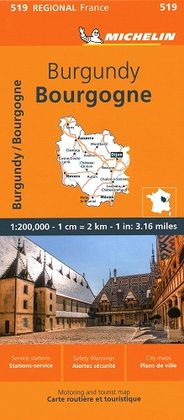 Burgundy Regional Map 519 Michelin