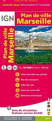 Marseille Topographic Travel Road Map IGN