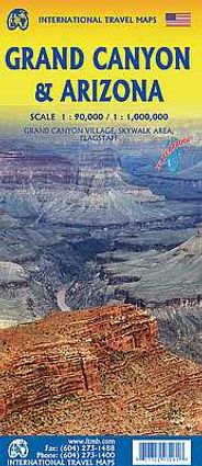 Grand Canyon & Arizona Travel Guide Map by ITMB