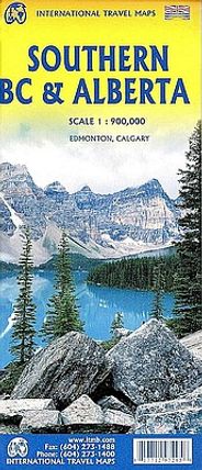 Southern BC & Alberta Canada Travel Map by ITM - Cover