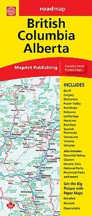 British Columbia Alberta Folded Road Map by MapArt - Cover