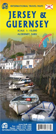 Jersey and Guernsey Travel Road Map ITMB