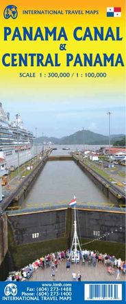 Panama Canal Travel Folded Road Map Central America ITMB