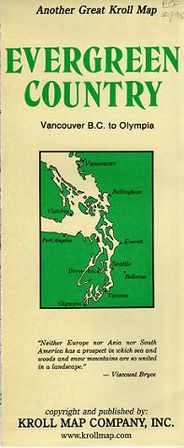 Evergreen Country Folded Travel Map Vancouver BC to Olympia