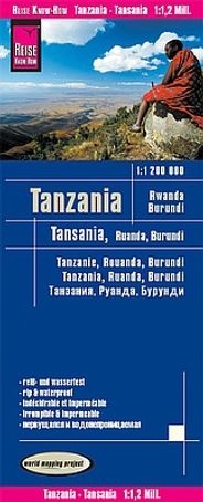 Tanzania Folded Travel and Road Map by Reise