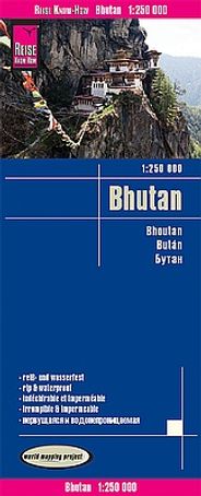Bhutan Folded Travel Map by Reise Know How - Cover