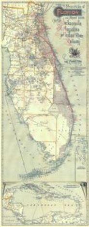 Florida 1893 Antique Map Replica