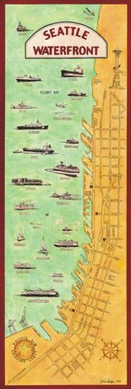 Seattle Waterfront Illustration by Henshaw