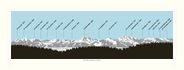 Olympic Mountains Wall Poster with Peaks and Elevations Labeled