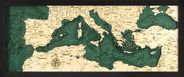 Mediterranean Sea 3D Nautical Wood Chart