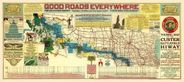 Antique Map Chicago-Montana Custer Battlefield Hiway 1925