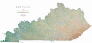 Kentucky State Wall Map with Shaded Terrain Relief by Raven Maps
