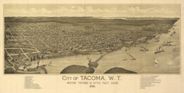 Tacoma Washington 1885 Antique Map Replica