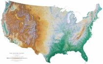 Physical United States Wall Map by Raven Maps