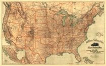 United States Official Railroad Map 1890 Antique Replica