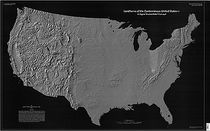 Landforms of the United States Physical Wall Map