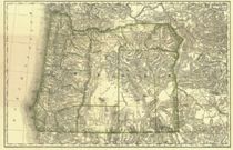 Oregon 1876 Antique Map Replica