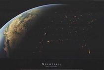 Nightfall in Rockies Satellite Artwork Map Poster Wall