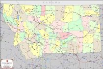 Montana County Wall Map Poster Kroll