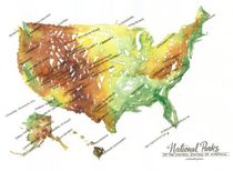 National Parks Watercolor by Elizabeth Person