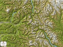 North Cascades Wall Map Terrain Physical Paper Laminated Kroll