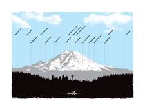 Mount Rainier Wall Poster with Peaks and Glaciers Labeled