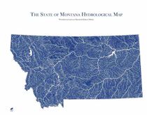 Montana Hydrological Wall Map Art Muirway