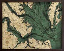 Norfolk, VA 3D Nautical Wood Chart