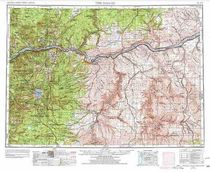 The Dalles Area USGS 1:250K Topographic USGS Map Wall