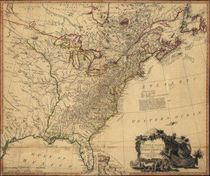 United States Historical Antique Wall Map Reproduction from 1785 Sepia tone coloring