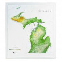 Michigan Raised Relief Map Raven Colors