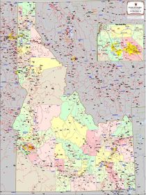 Idaho State ZIP Code Map with Boise Inset Map