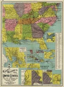 Civil War Historical Antique Wall Map Reproduction with detailed insets