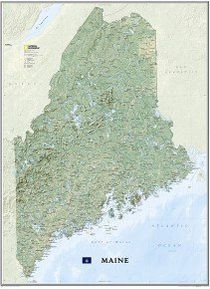 Maine Wall Map National Geographic Poster