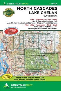 North Cascades Lake Chelan Hiking Topo Waterproof Map Green Trails 114SX