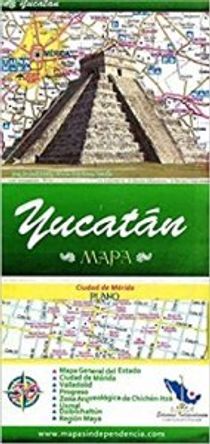 Yucatan Mexico State Travel Road Folded Map