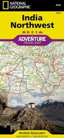 India Northwest Travel Adventure Road Map Topo Waterproof National Geographic