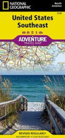 Southeast Adventure Topo Road Map Nat Geo Waterproof