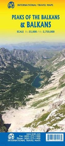 Peaks of the Balkans and Balkans Travel Map by ITMB