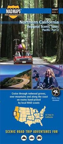 Northern California Folded Road Trip Map Guide