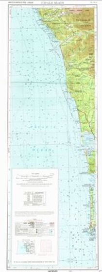 Copalis Beach Washington Area USGS Topographic Map 1 to 250k scale