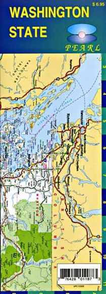 Washington State Laminated Road Map Pearl GM Johnson