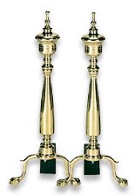 Solid Brass Urn Fireplace Andirons