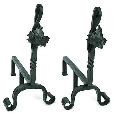 Maple Leaf Fireplace Andirons