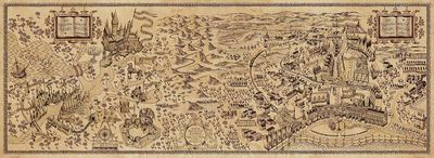 Wizarding World of Harry Potter Wall Map Illustration Poster