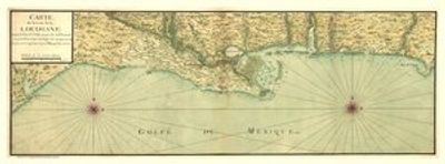 Gulf Coast 1732 Antique Map Replica