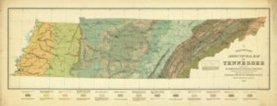 Tennessee 1896 Antique Map Replica