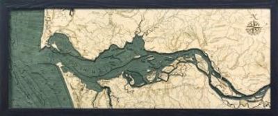 Columbia River Mouth Woodchart 3D