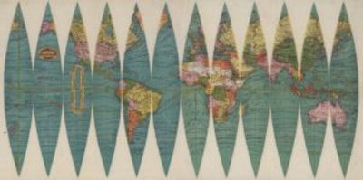 World 1891 Antique Map Replica