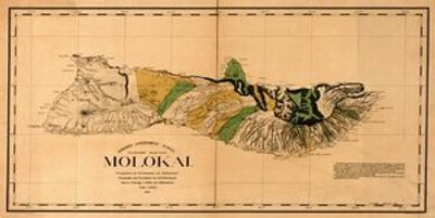 Antique Map of Molokai 1897